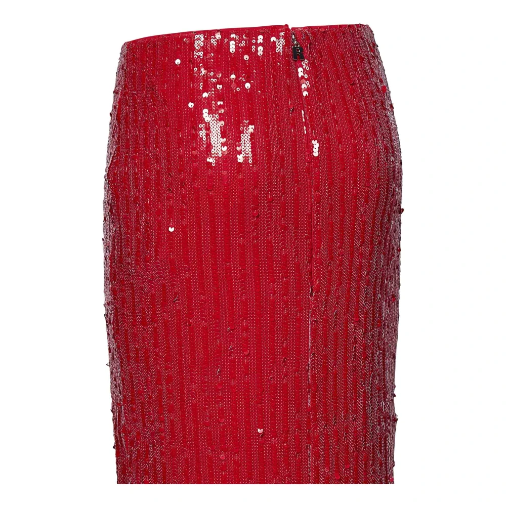 Rotate Birger Christensen Midi Rok Red Dames
