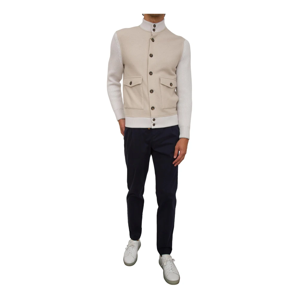 Eleventy Beige Bimateriaal Jas Beige Heren