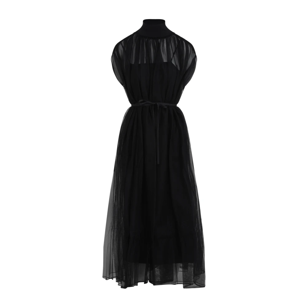 Fabiana Filippi Elegante Zwarte Lange Jurk Black Dames