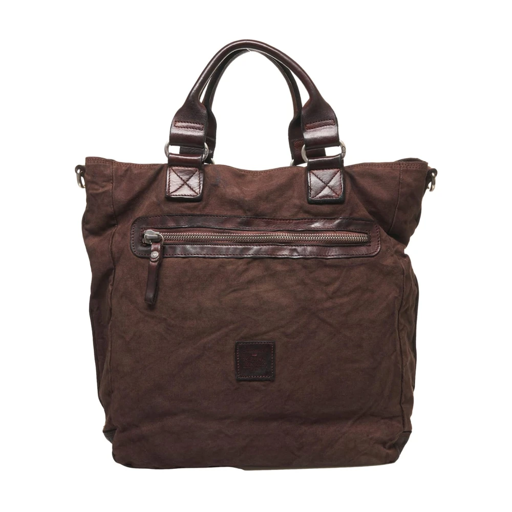 Campomaggi Bruine Canvas & Leren Zakelijke Tas Brown Heren