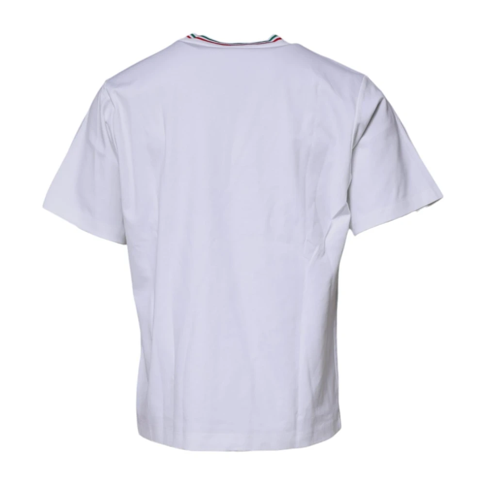 Dolce & Gabbana Grafische Print Katoenen Crew Neck T-shirt White Heren