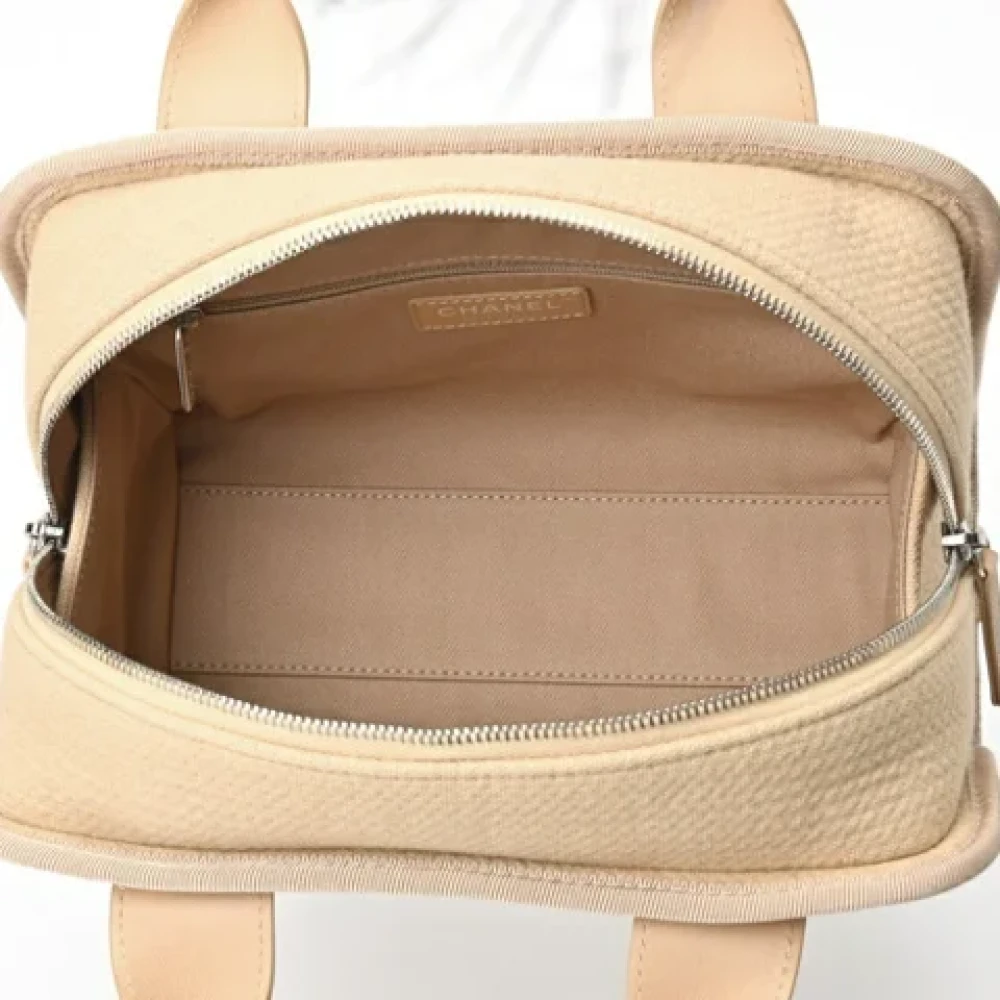Chanel Vintage Pre-owned Canvas chanel-bags Beige Dames