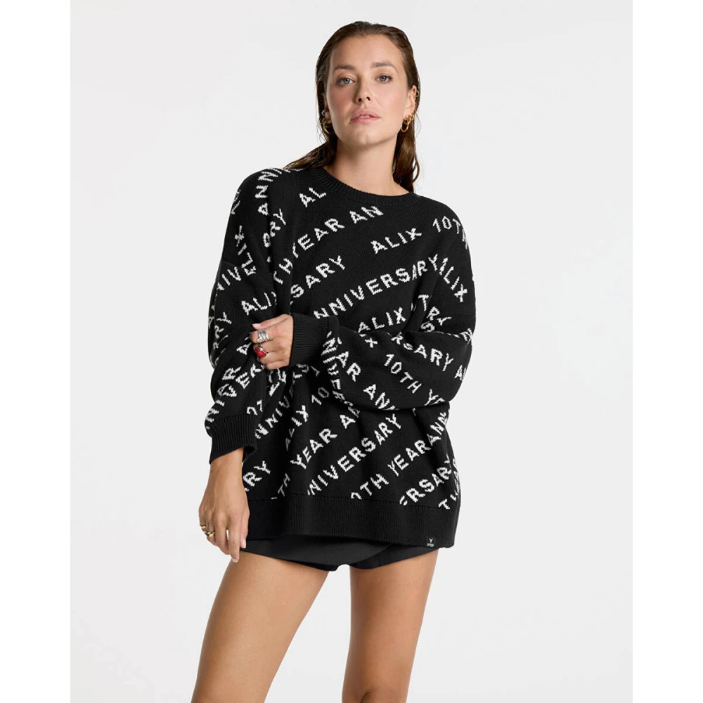 Alix The Label Gebreide trui met tekst Black Dames