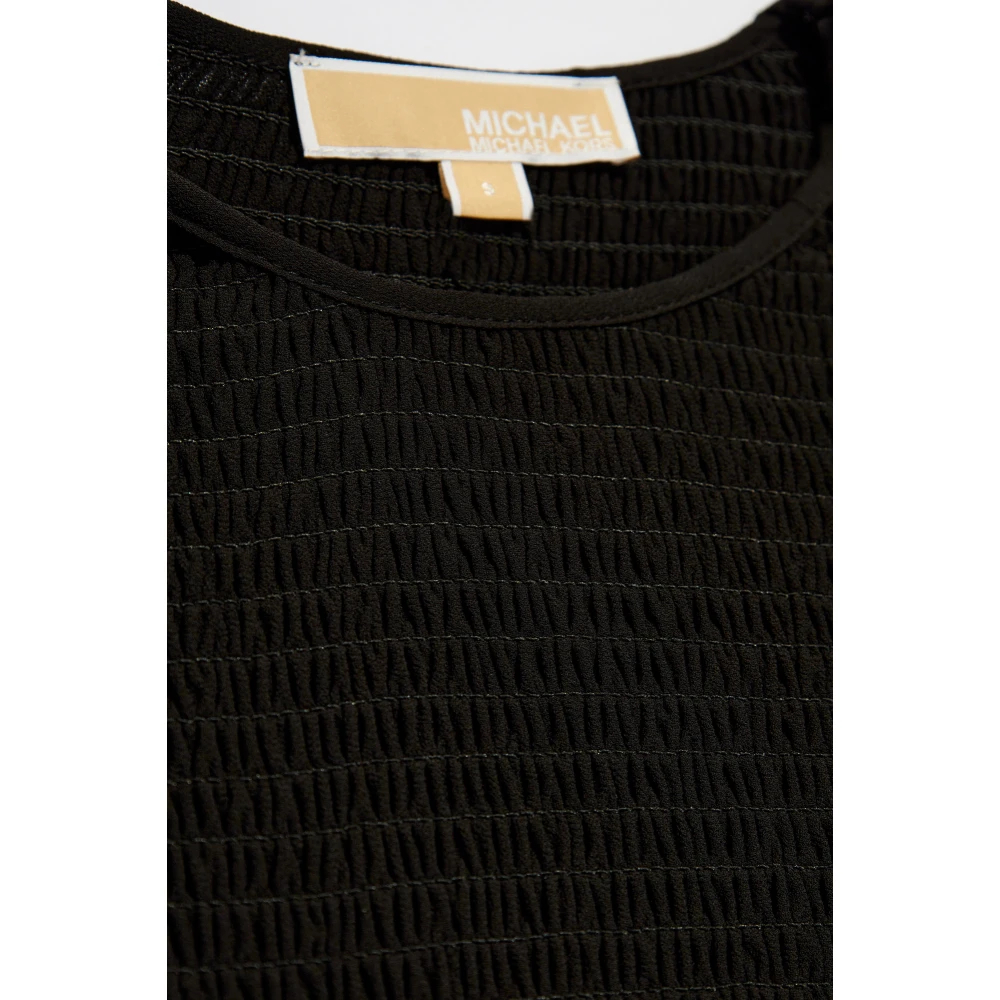 Michael Kors Geruit Mini Jurk van Georgette Black Dames