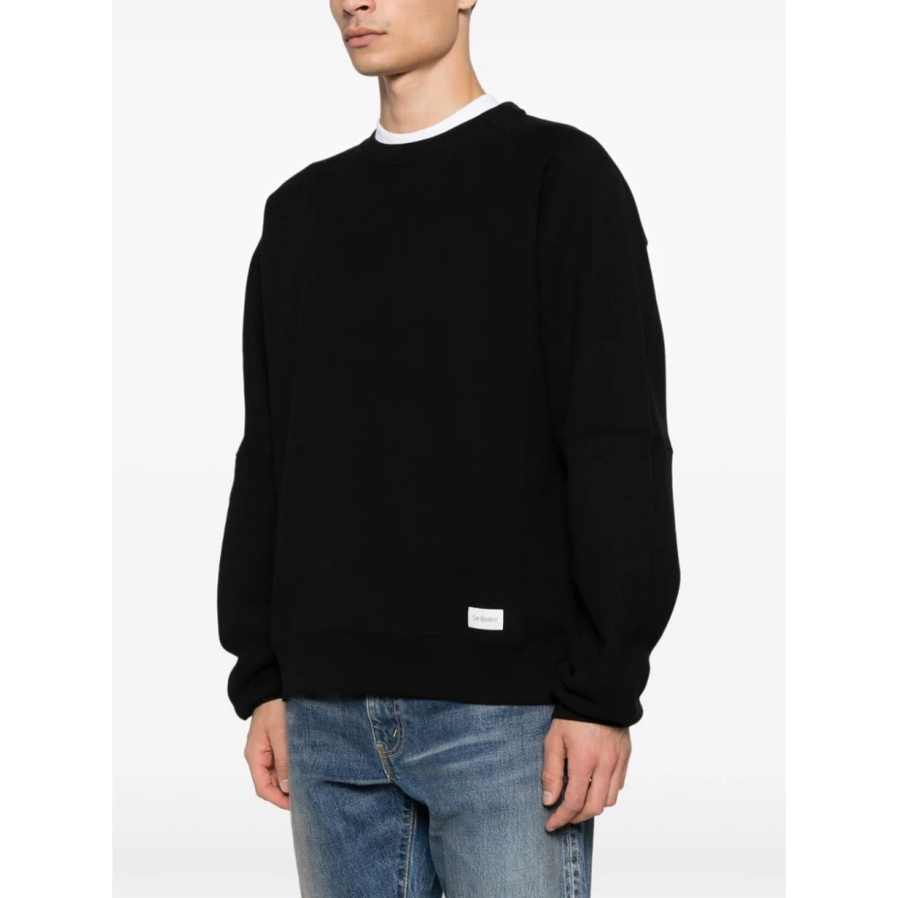 Saint Laurent Rondgebreide trui Black Heren