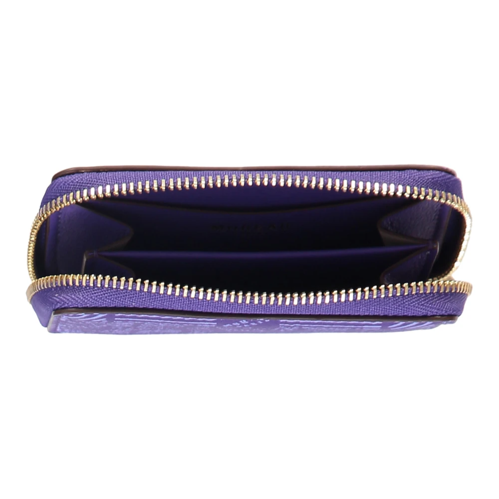 Moreau Paris Ritssluiting Leren Portemonnee met Logovoering Purple Dames