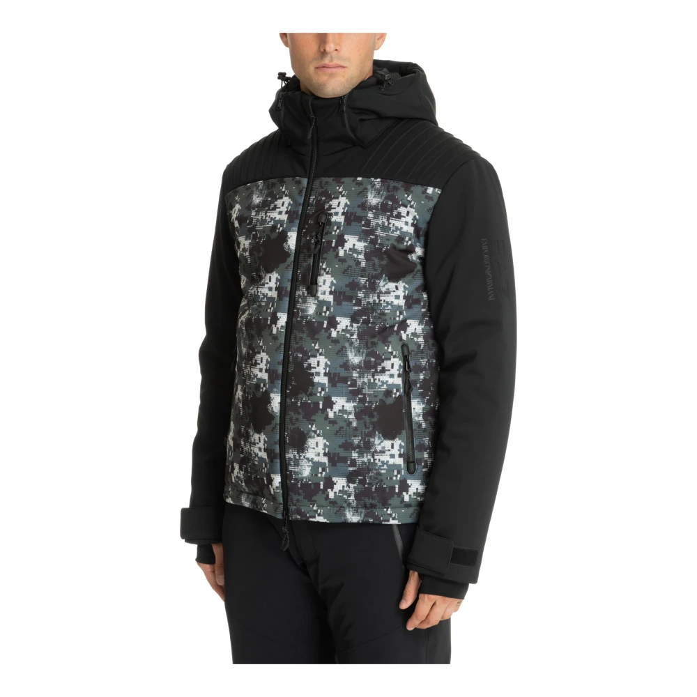 Emporio Armani EA7 Abstract Multicolor Ski Jas met Capuchon Multicolor Heren