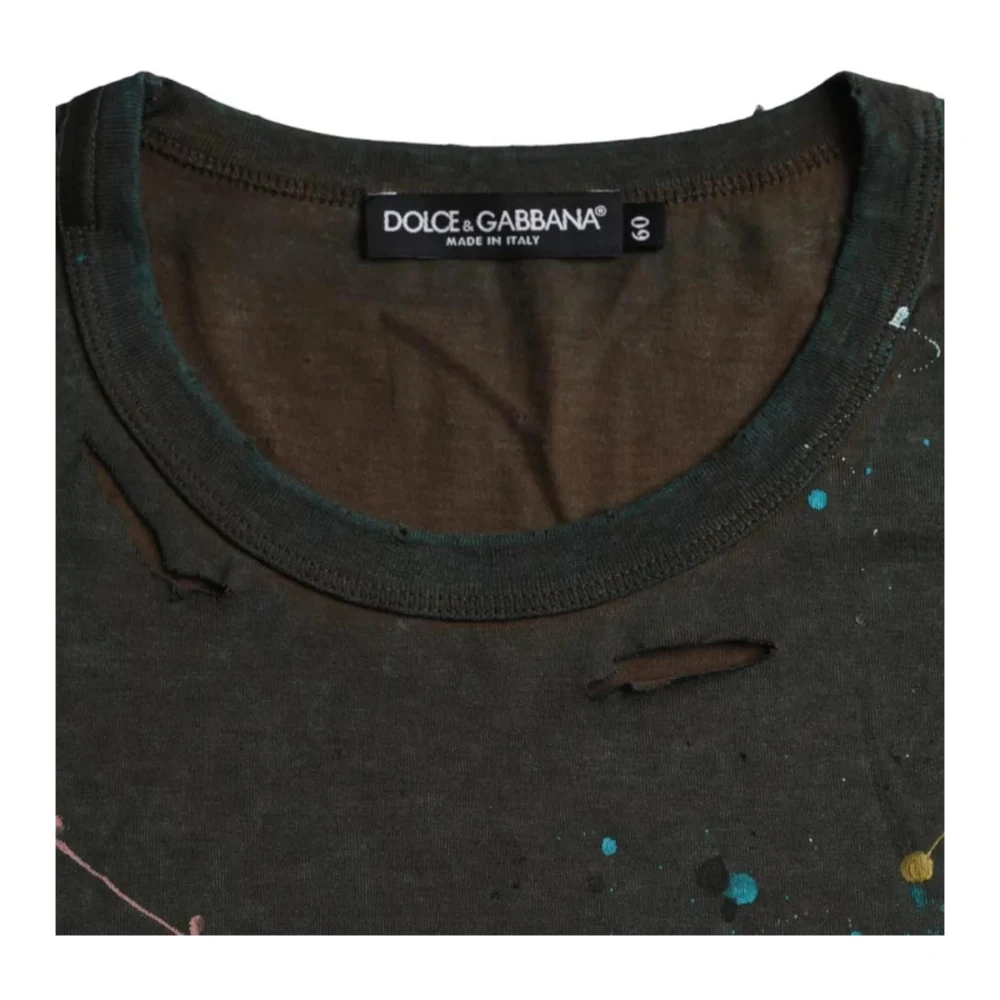 Dolce & Gabbana Logo Detail Katoenen T-shirt Gray Heren