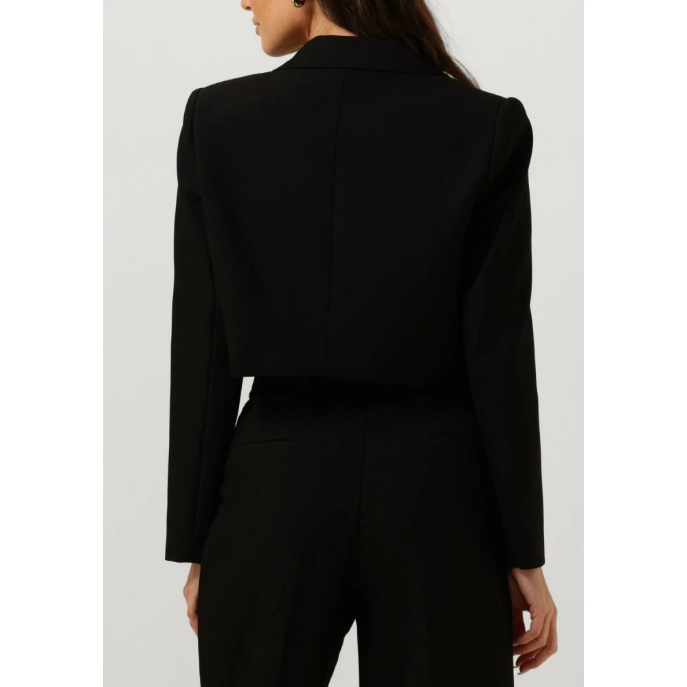 Co'Couture Zwarte Crop Blazer Stijlvolle Garderobe Toevoeging Black Dames