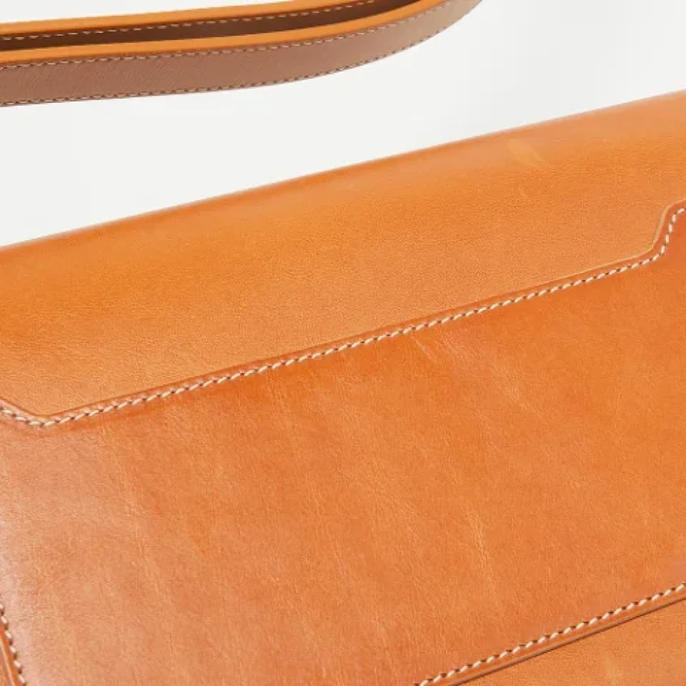 Burberry Vintage Pre-owned Leather handbags Orange Dames
