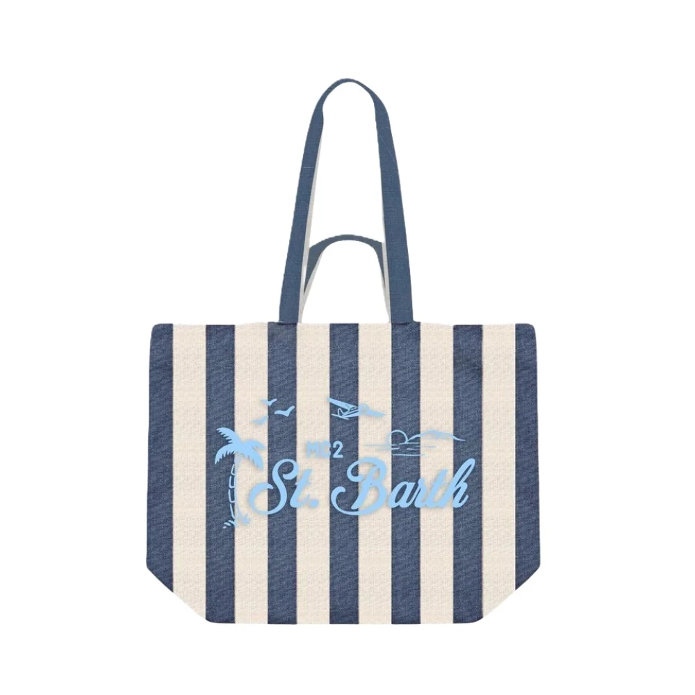 Mc2 Saint Barth , Shopping Bags, Female, Multicolor, One Size, Essential Cotton Beach Bag