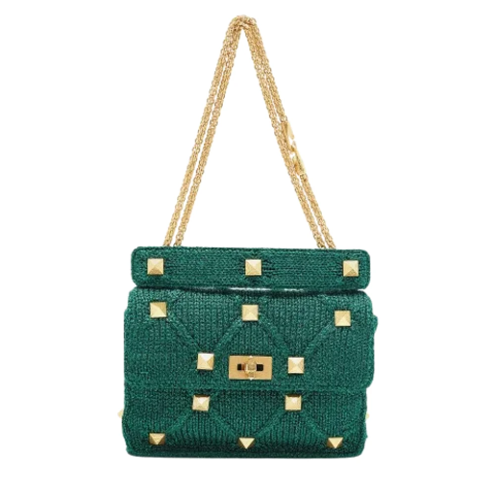Valentino Vintage Pre-owned Fabric shoulder-bags Green Dames