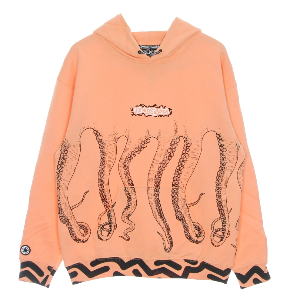 Octopus Tentakels Logo Hoodie Lichtgewicht Sweatshirt Orange Heren