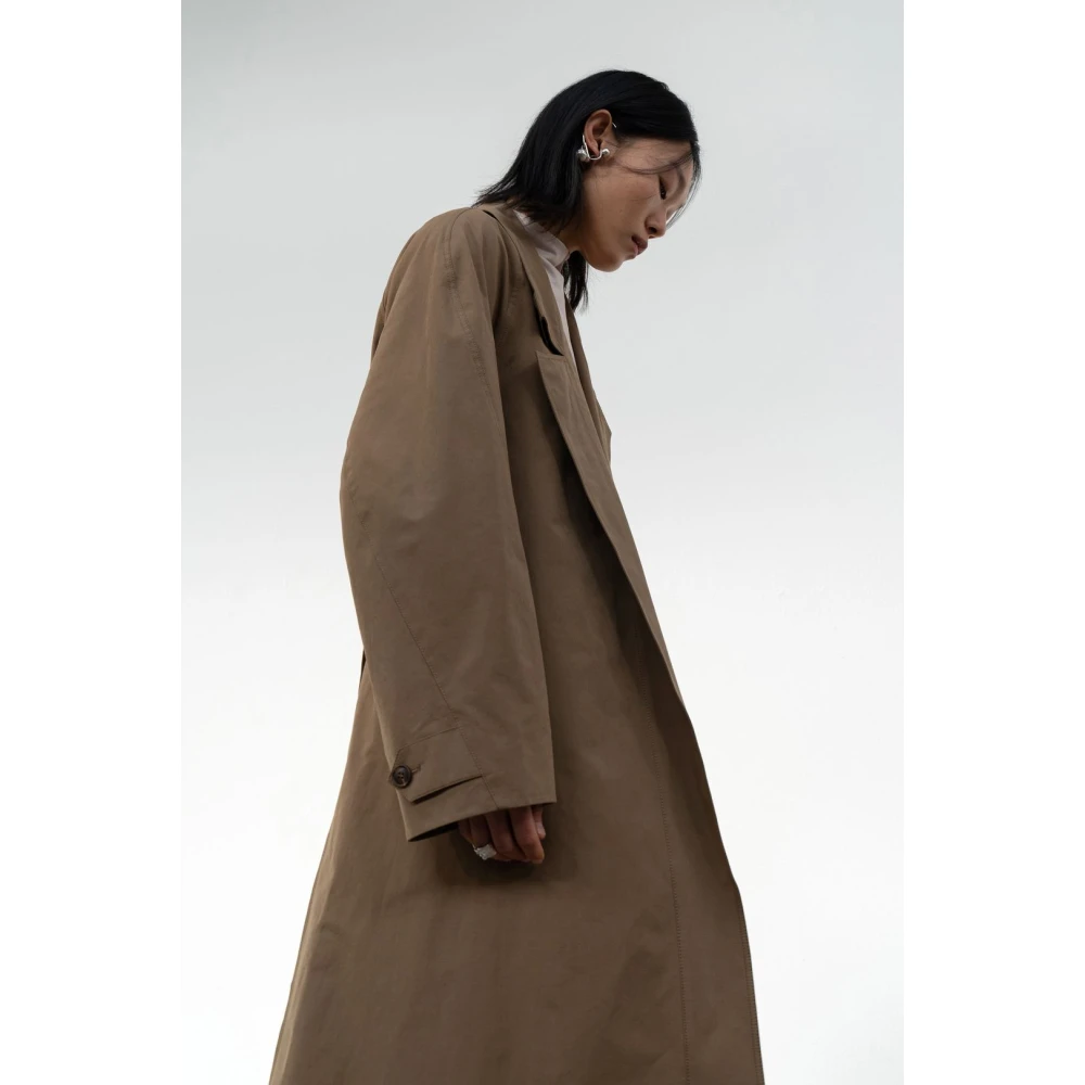 LOW Classic Moderne Ballon Trenchcoat Brown Dames