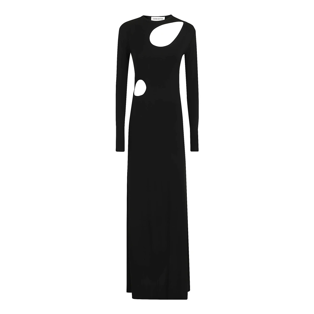Victoria Beckham Svart Jerseyklänning med Urklipp Black, Dam