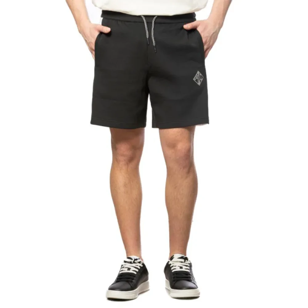 Armani Exchange Mannelijk Zwart Minimalistische Stretch Sportshorts