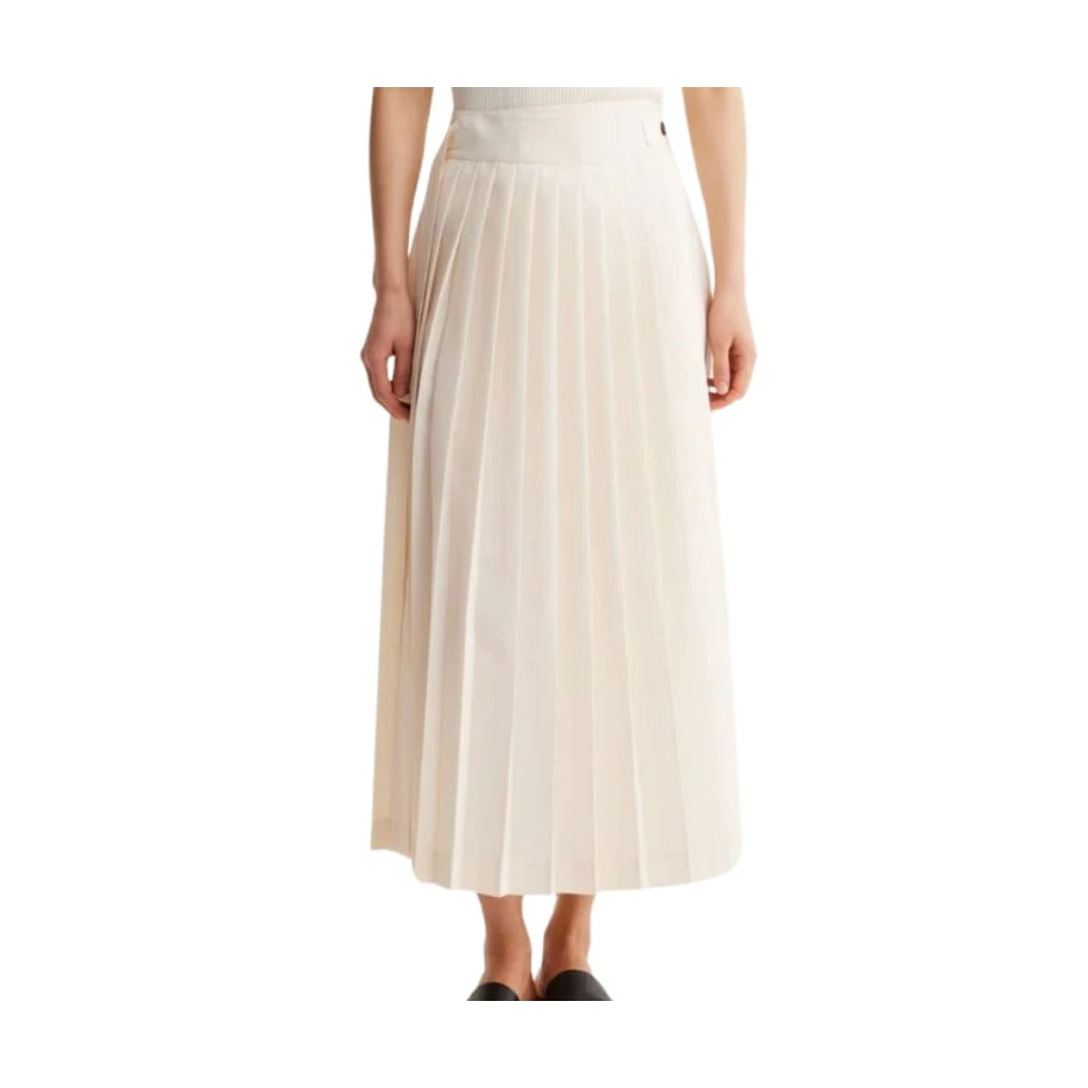 Róhe Crème Plissé Wrap Rok Beige Dames