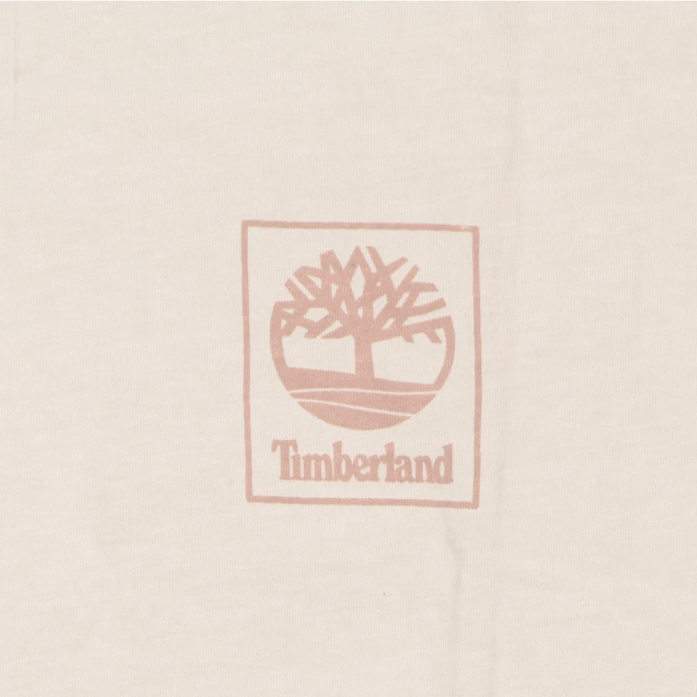 Timberland Vintage White Cropped Tee Korte Mouw Beige Dames