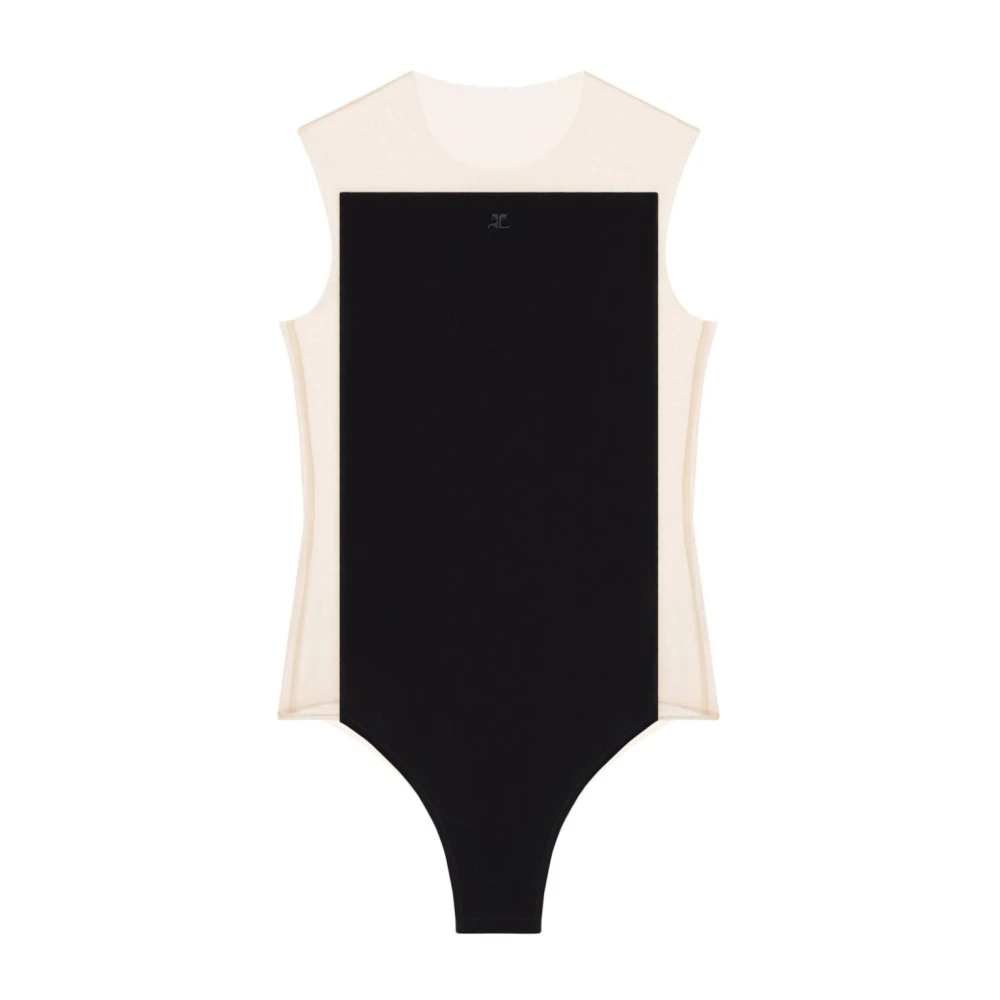 Courrèges Beige Topwear Aw24 Black Dames