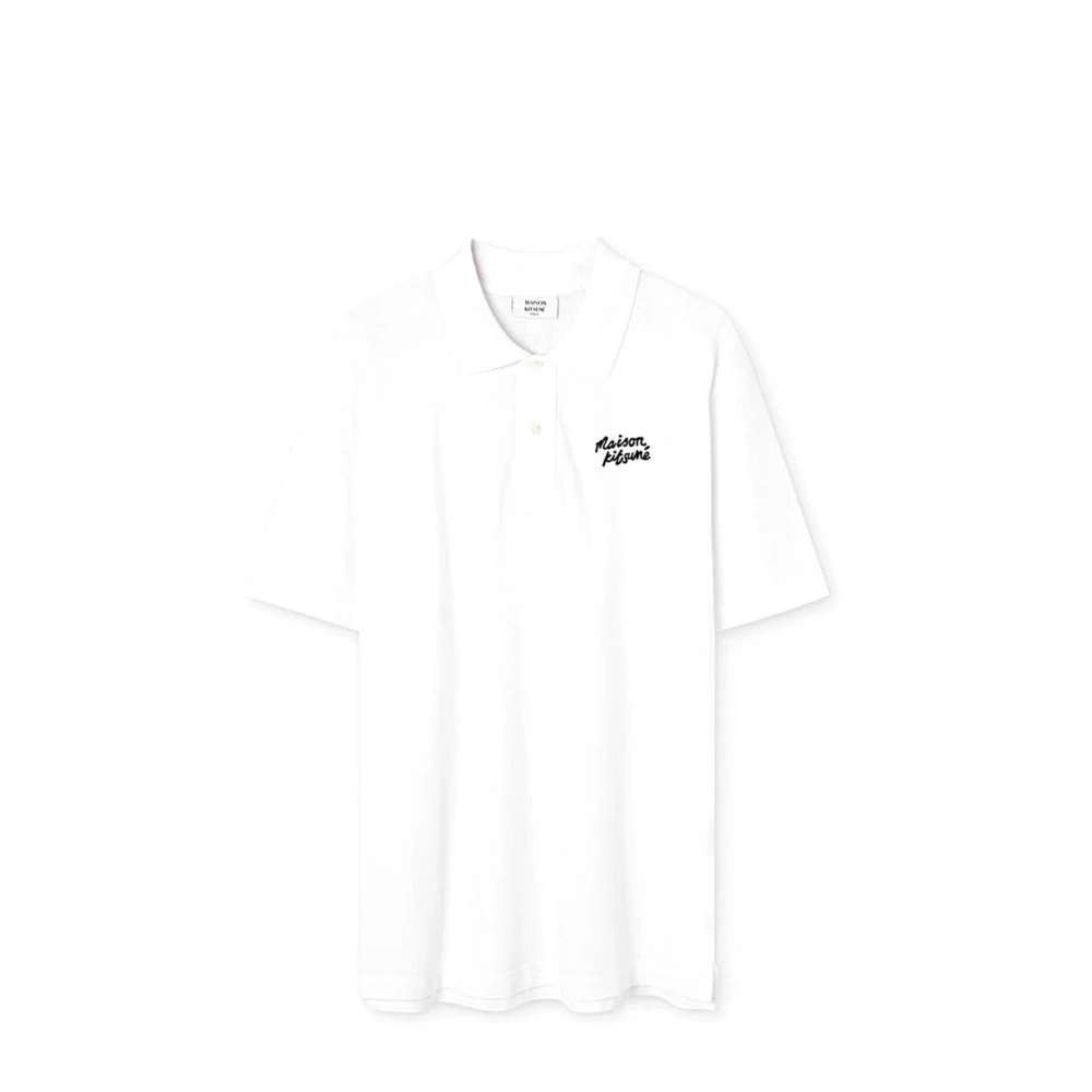 Maison Kitsuné Men's White Polo - Polo Shirts - L - Tops