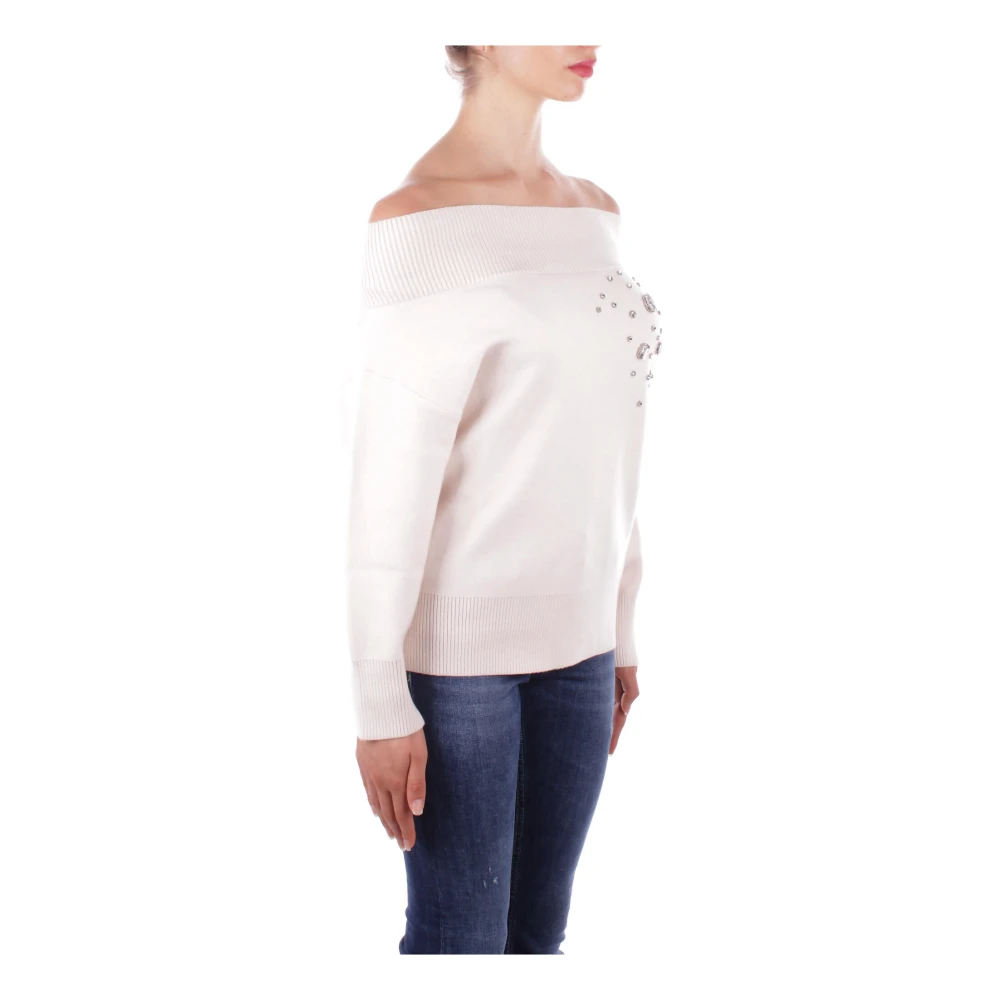 H2O Strass Gebreide Roomtrui Beige Dames