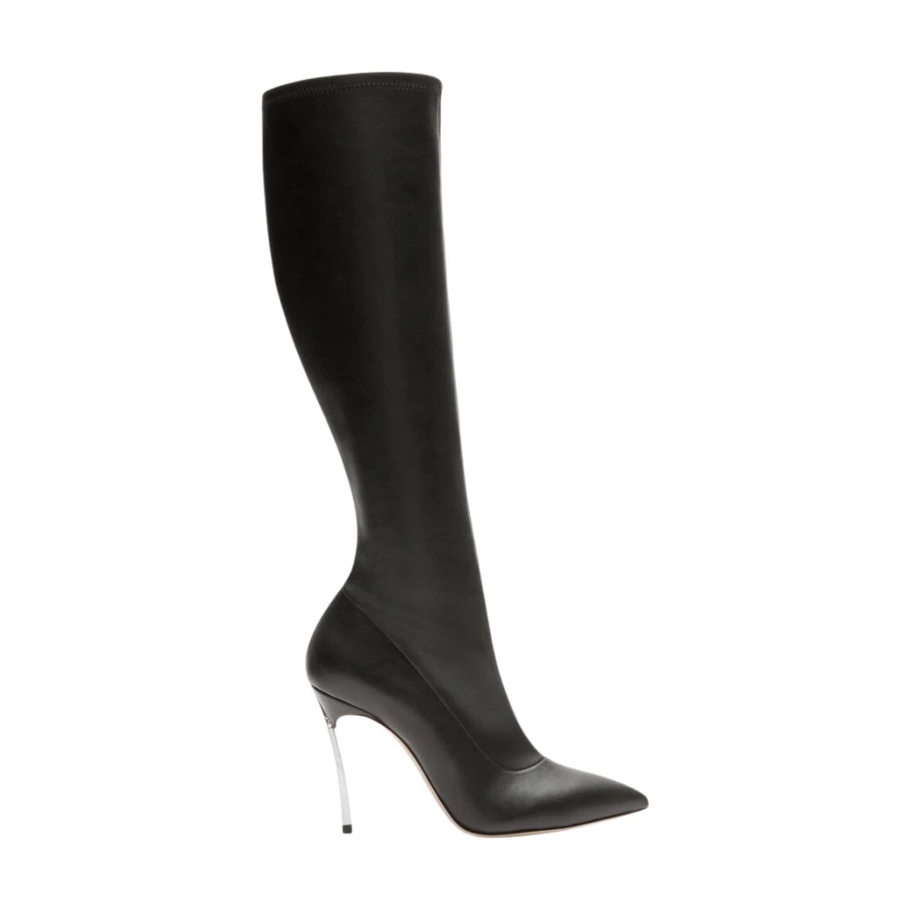 Casadei Women's Black Heeled Boots, 6 Uk, Blade To The Knee Boots