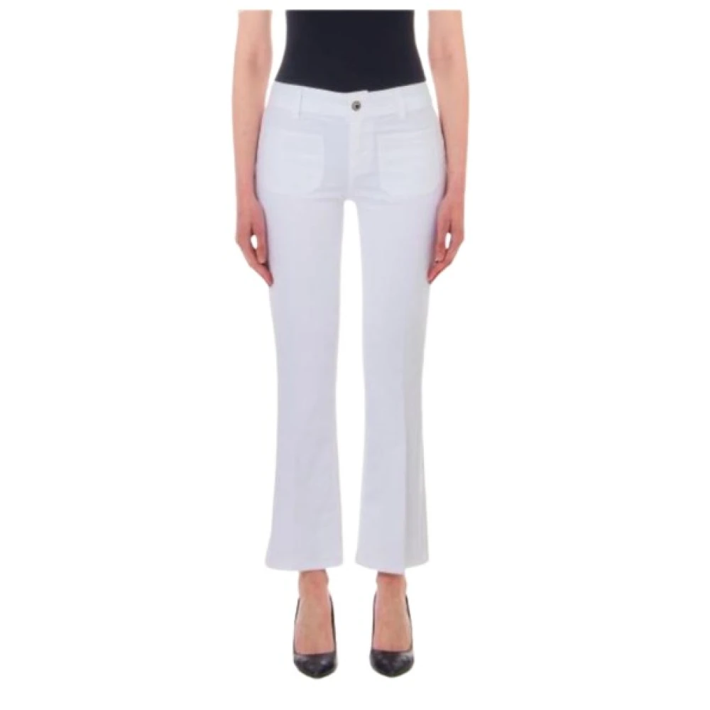 Liu Jo Crop Flare Jeans met Geborduurde Details White Dames