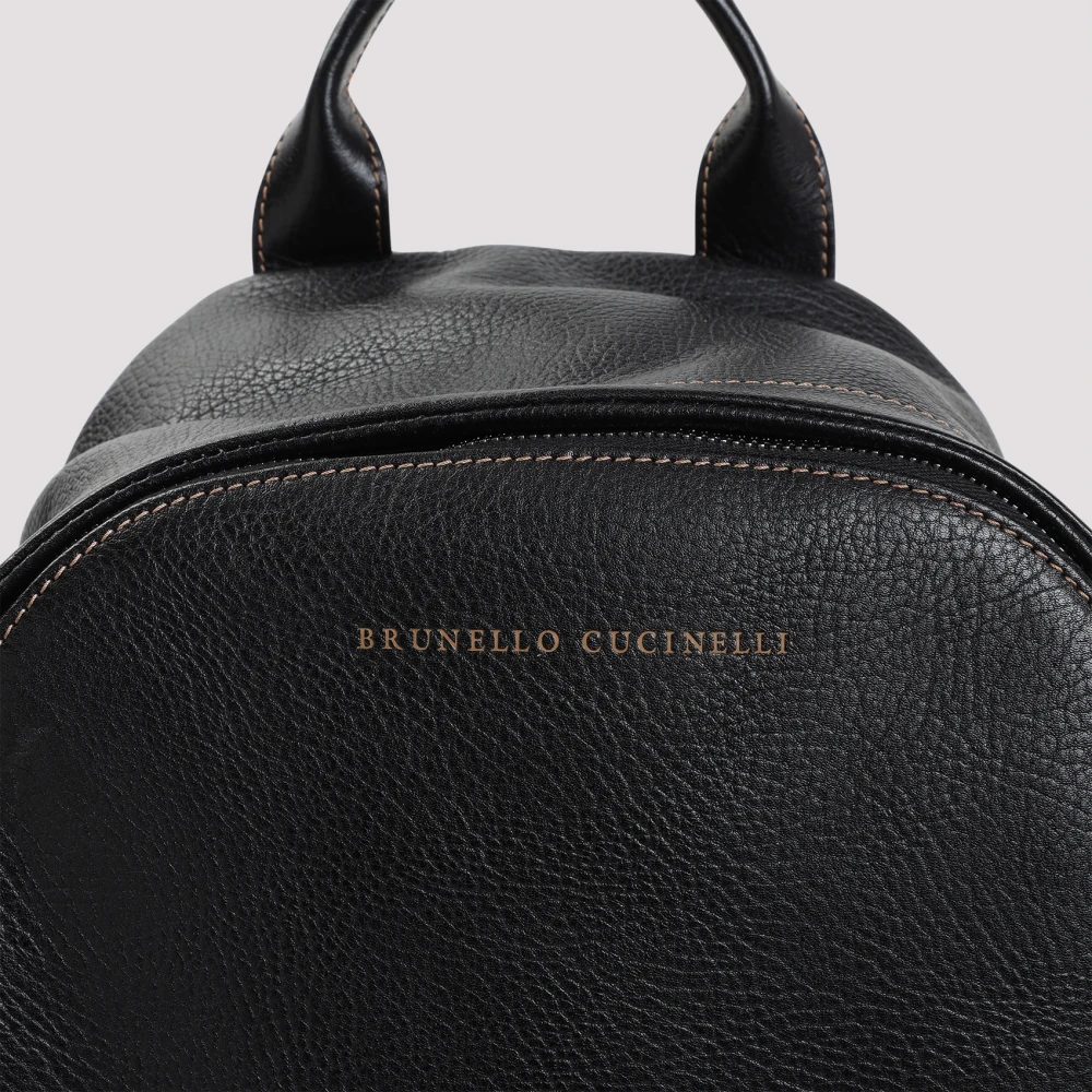 BRUNELLO CUCINELLI Klassieke Zwarte Rugzak Black Heren