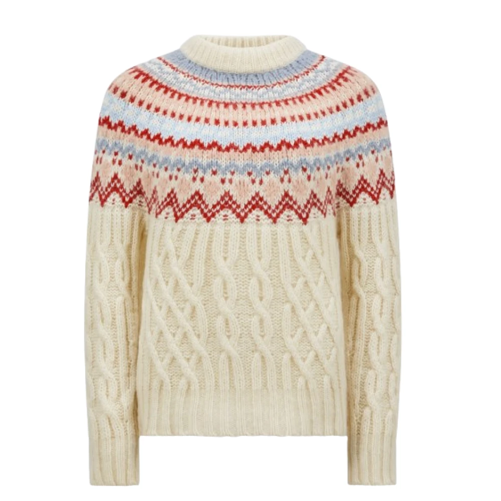 Moncler Witte Trui met Girocollo Tricot White Dames