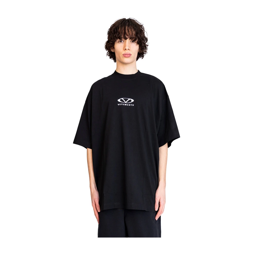 Vetements Oversized Logo T-Shirt Zwart Wit Black Heren
