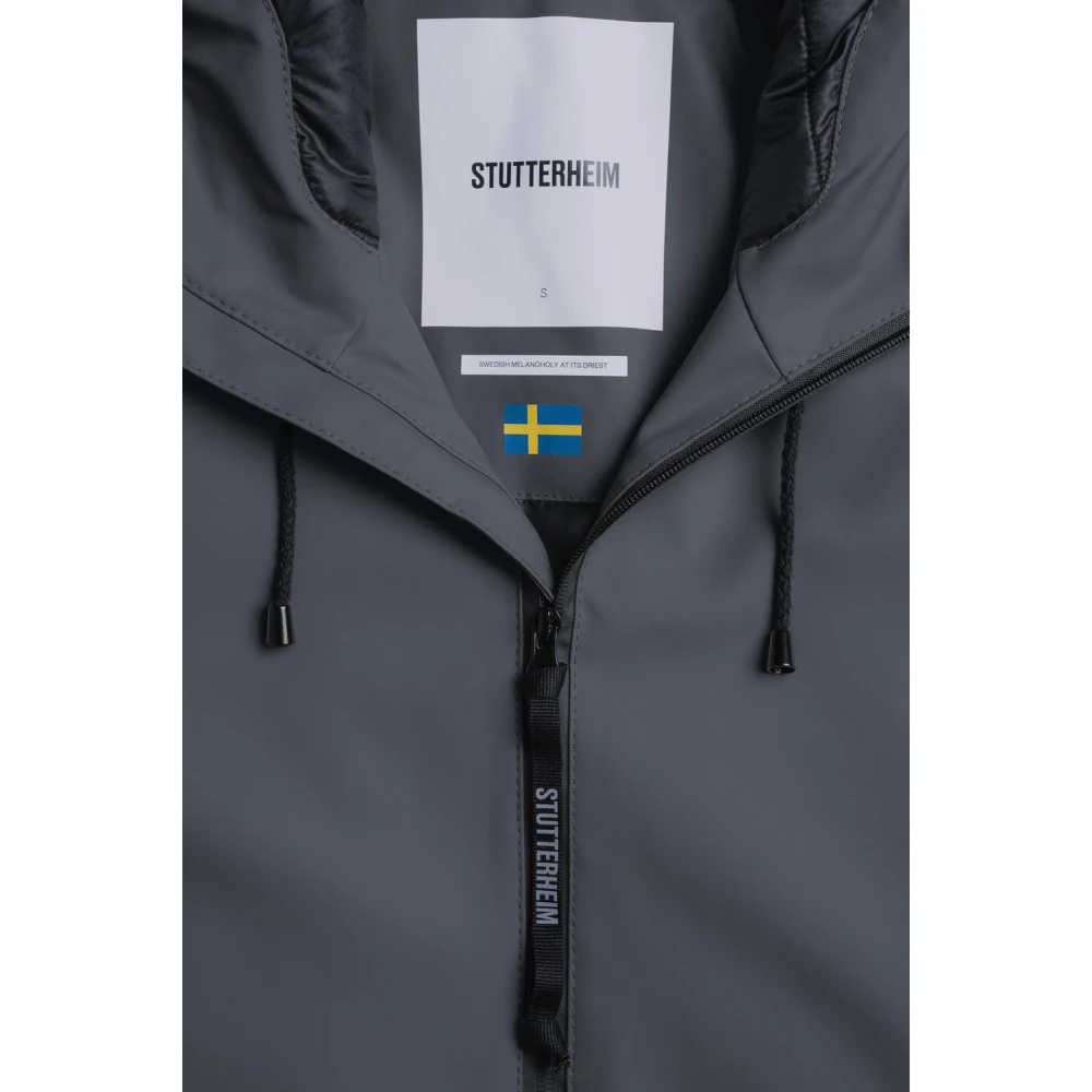 Stutterheim Warm Knielange A-Lijn Regenjas Black Dames