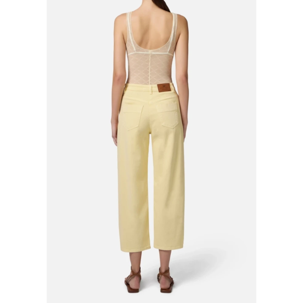 Elisabetta Franchi Mouwloze top van jacquard tule met diamantpatroon Yellow Dames