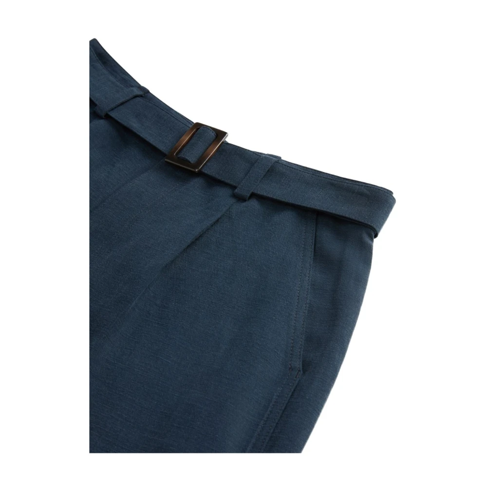 Woolrich Blauwe Linnen Shorts voor Vrouwen Blue Dames
