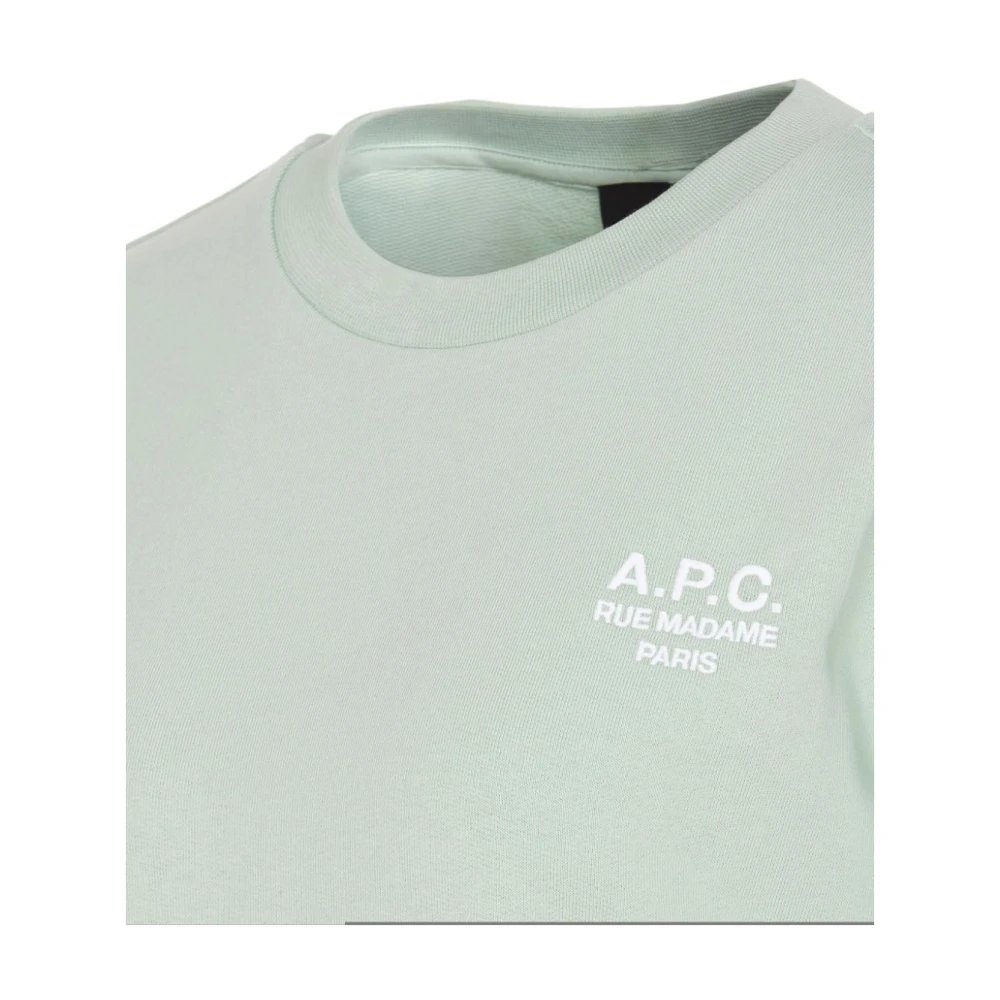 A.p.c. Biologisch Katoen Box Sweatshirt Lange Mouw Green Dames
