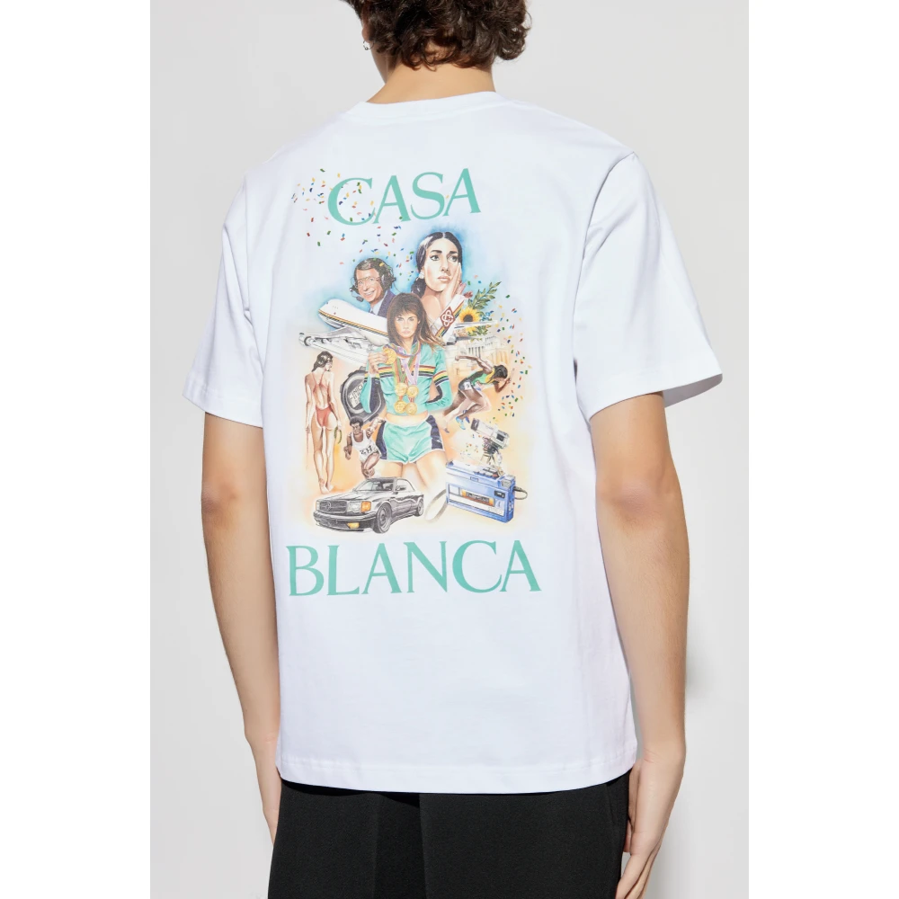 Casablanca Bedrukt T-shirt White Heren