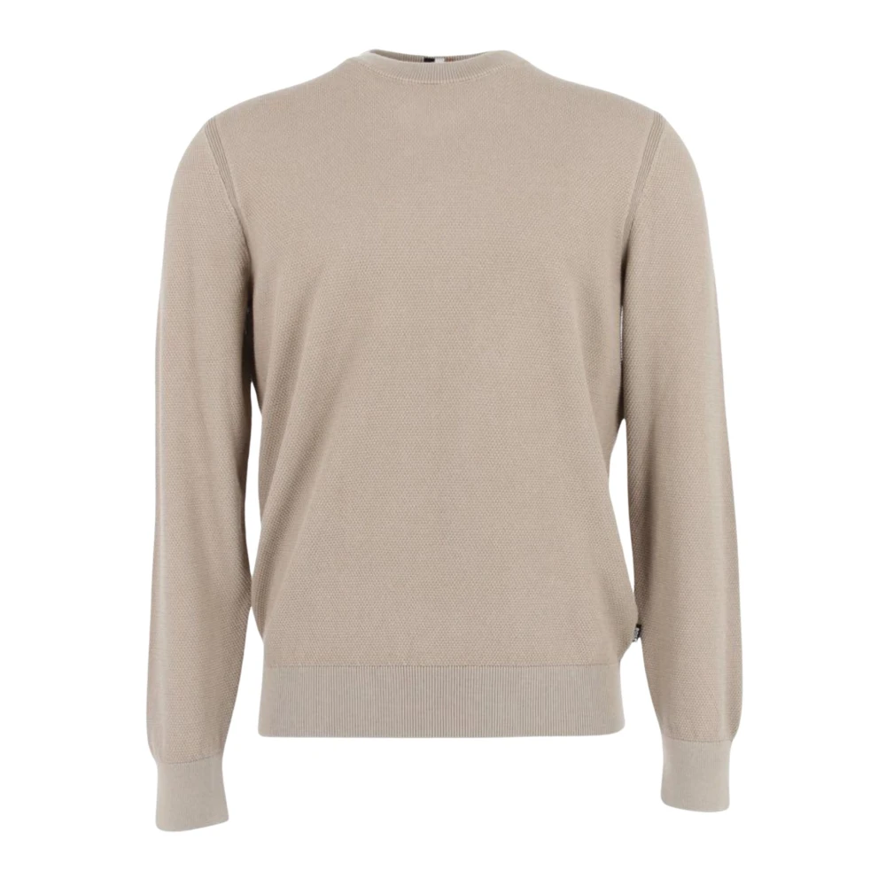 Hugo Boss Katoenen Ronde Hals Trui Beige Heren