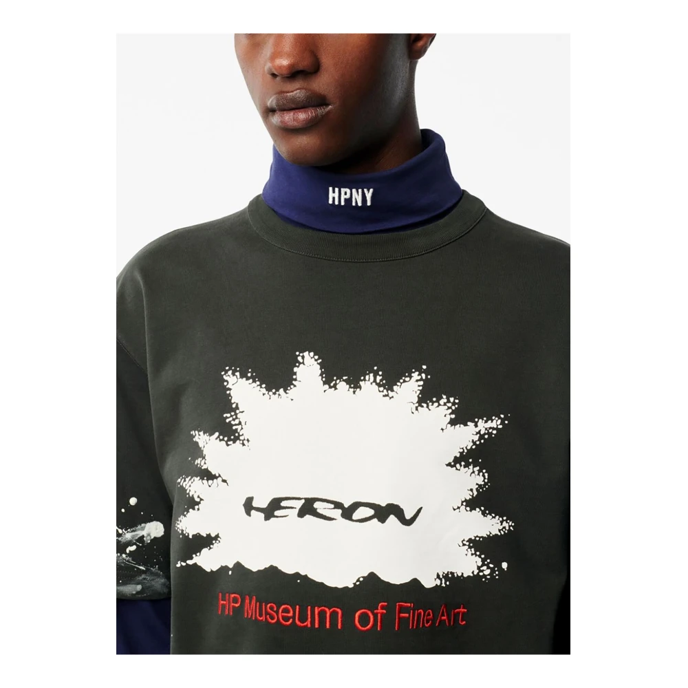 Heron Preston Katoenen T-shirt Museum Stijl Gray Heren