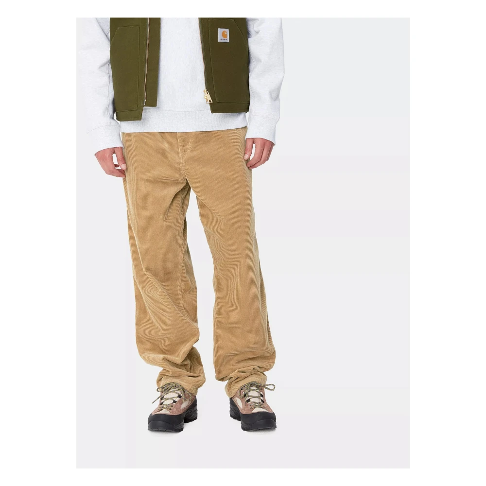 Carhartt WIP Katoenen Ribfluwelen Kniebroek Brown Heren