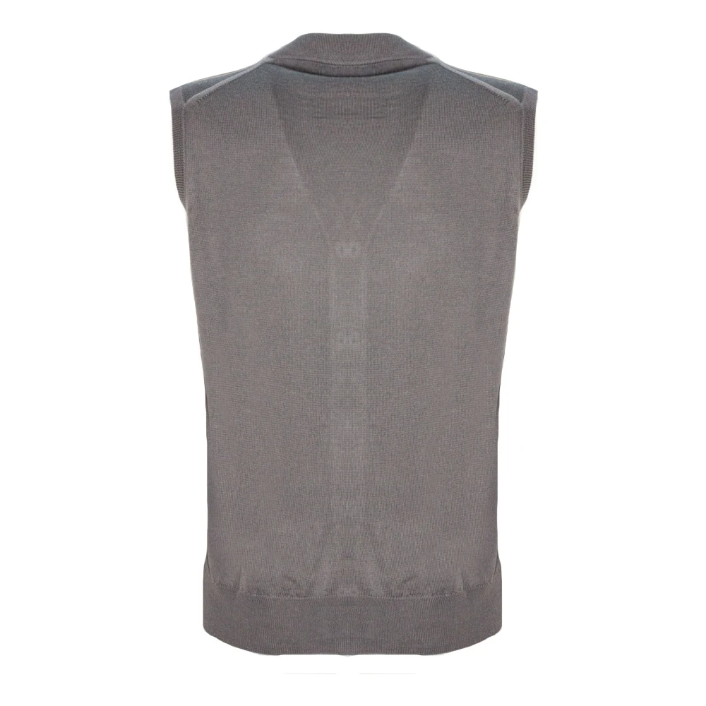 Kangra Bruine Wollen V-Hals Vest Brown Heren