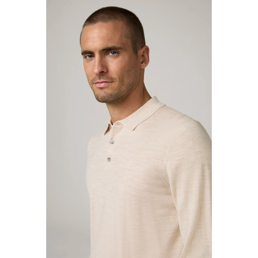 Joop! Lichtbeige wollen trui polostijl Beige Heren