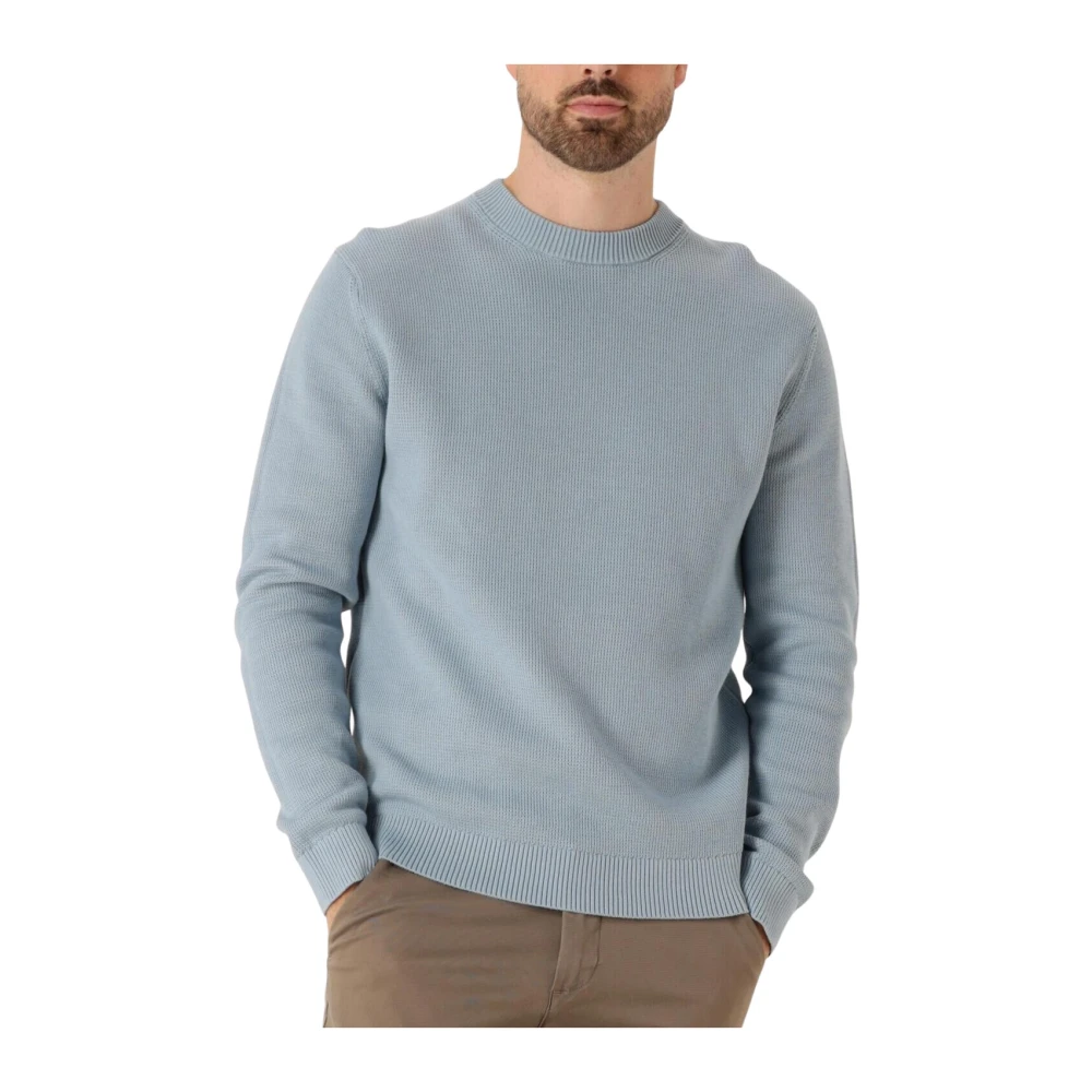 Selected Homme - Slhdane Ls Knit Structure Crew Neck Noos - Knitwear - Herren - Blau - Xl - Bild 4