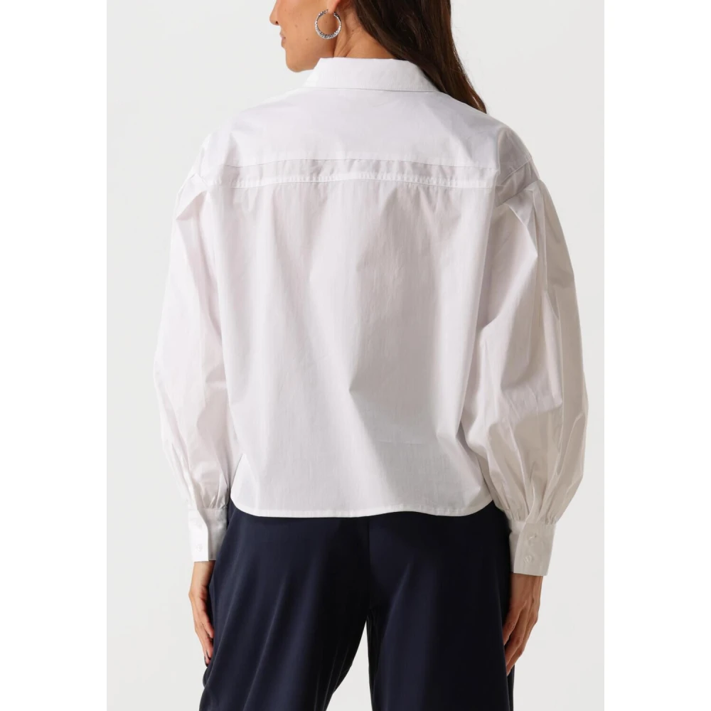 moss copenhagen Elegante Ecru Blouse met Subtiele Details Beige Dames