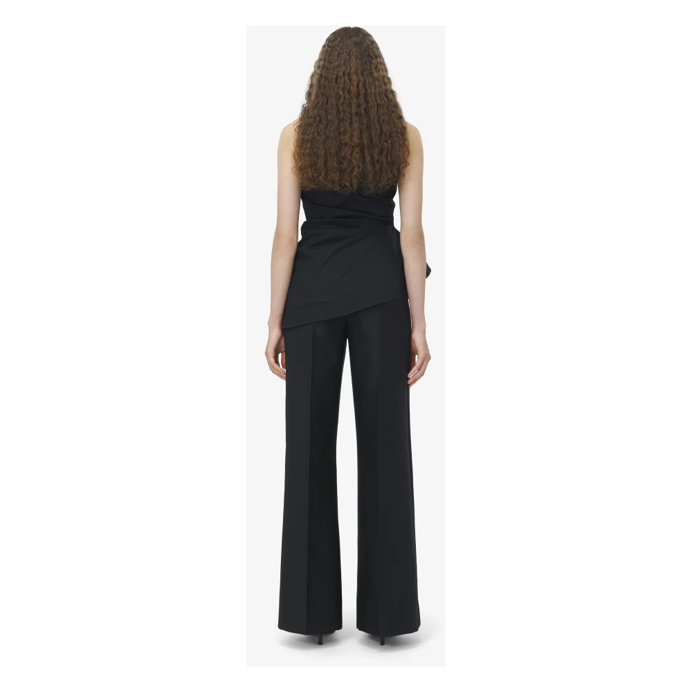alexander mcqueen Zwarte Gerimpelde Mouwloze Top Italië Black Dames