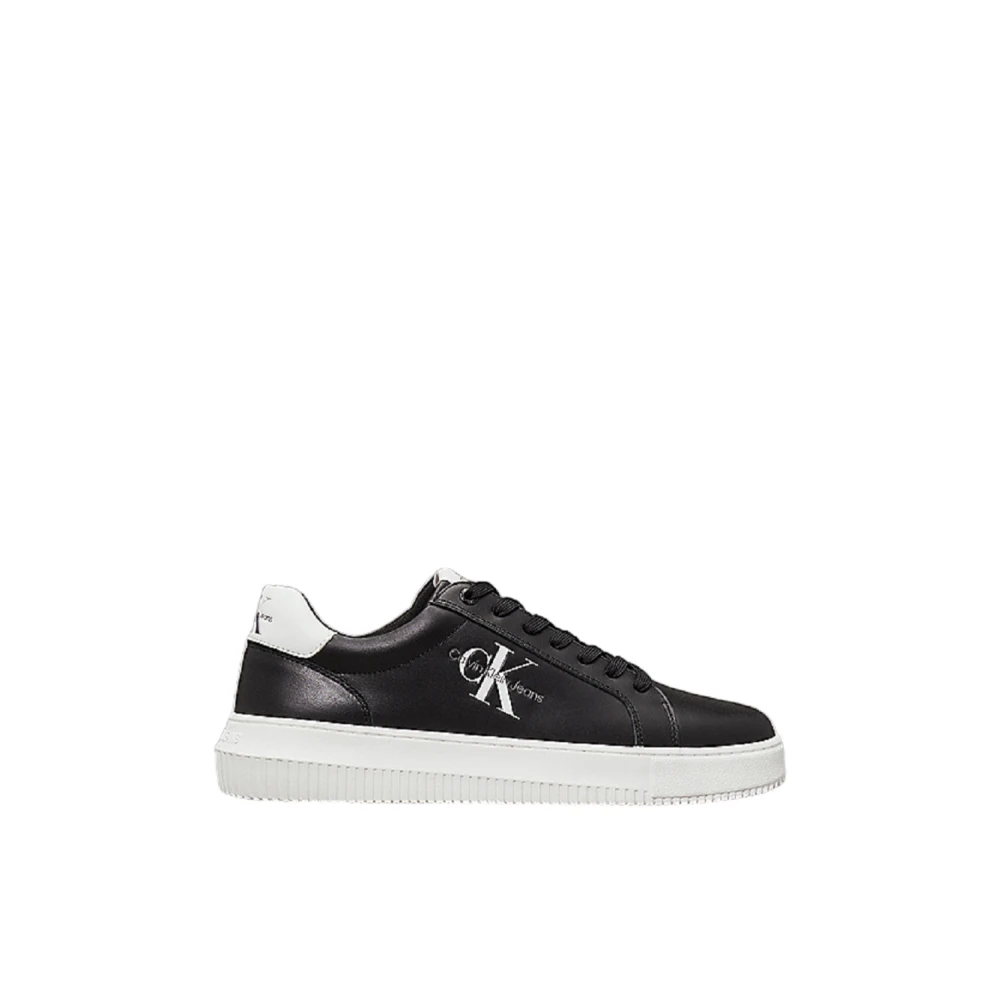 Calvin Klein Men's Black Sneakers, 8 Uk, Leather Trainers