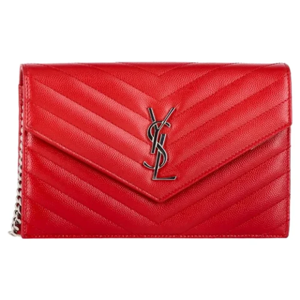 Yves Saint Laurent Vintage Pre-owned Leather wallets Red Dames