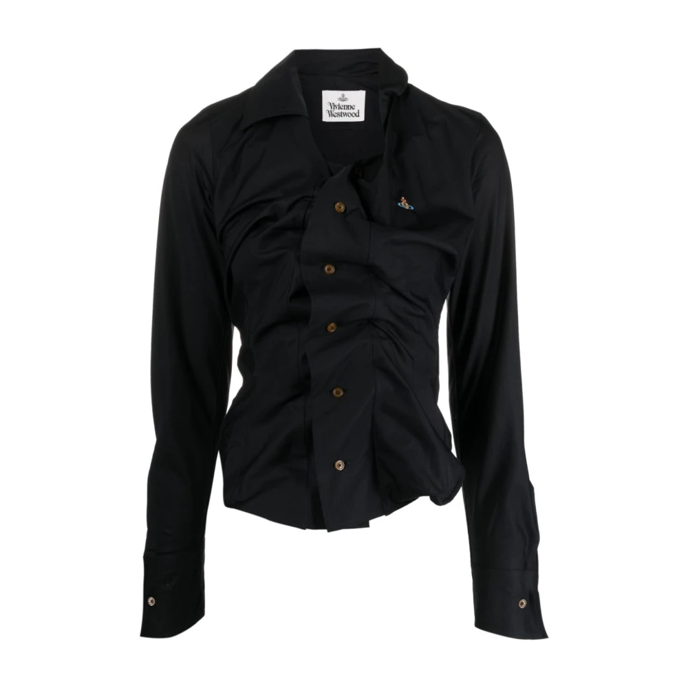 Vivienne Westwood Zwarte Katoenen Asymmetrische Blouse Black Dames