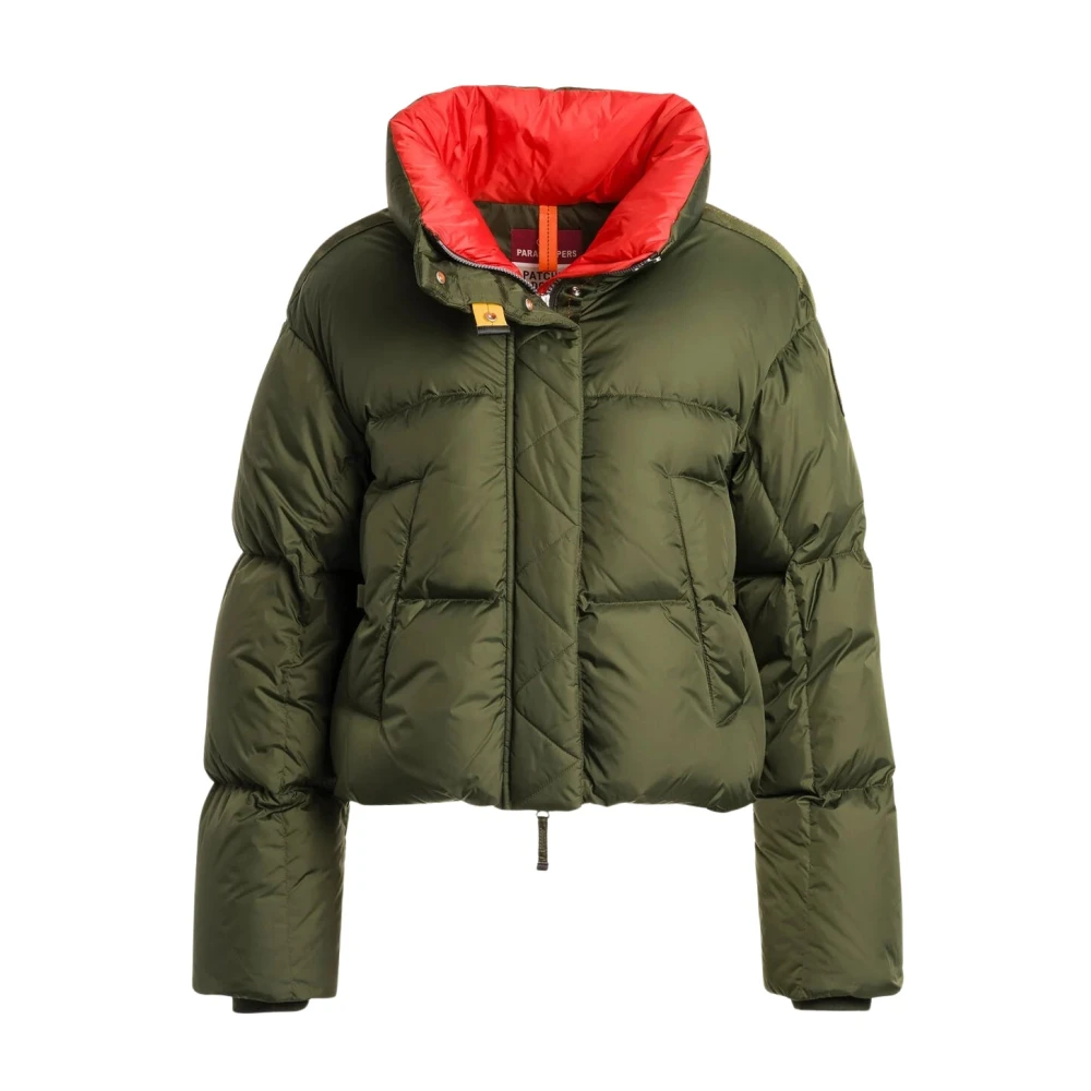 Parajumpers Korte donsjas met cropped snit Green Dames