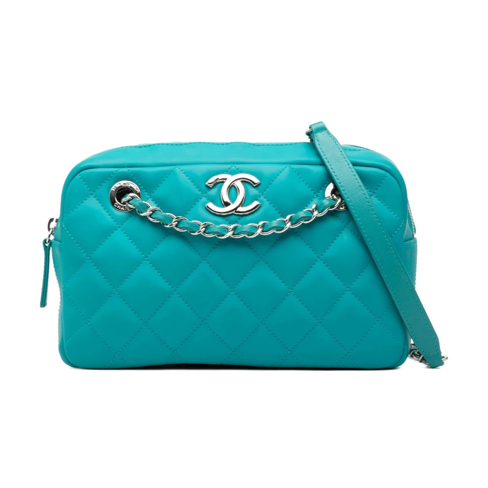 Chanel Vintage Women's Blue Pre-Owned Quilted Shoulder Bag