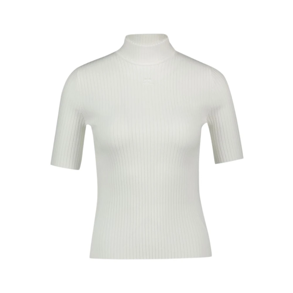 Courrèges Witte Katoenen Jumper T-Shirt Reedition White Dames