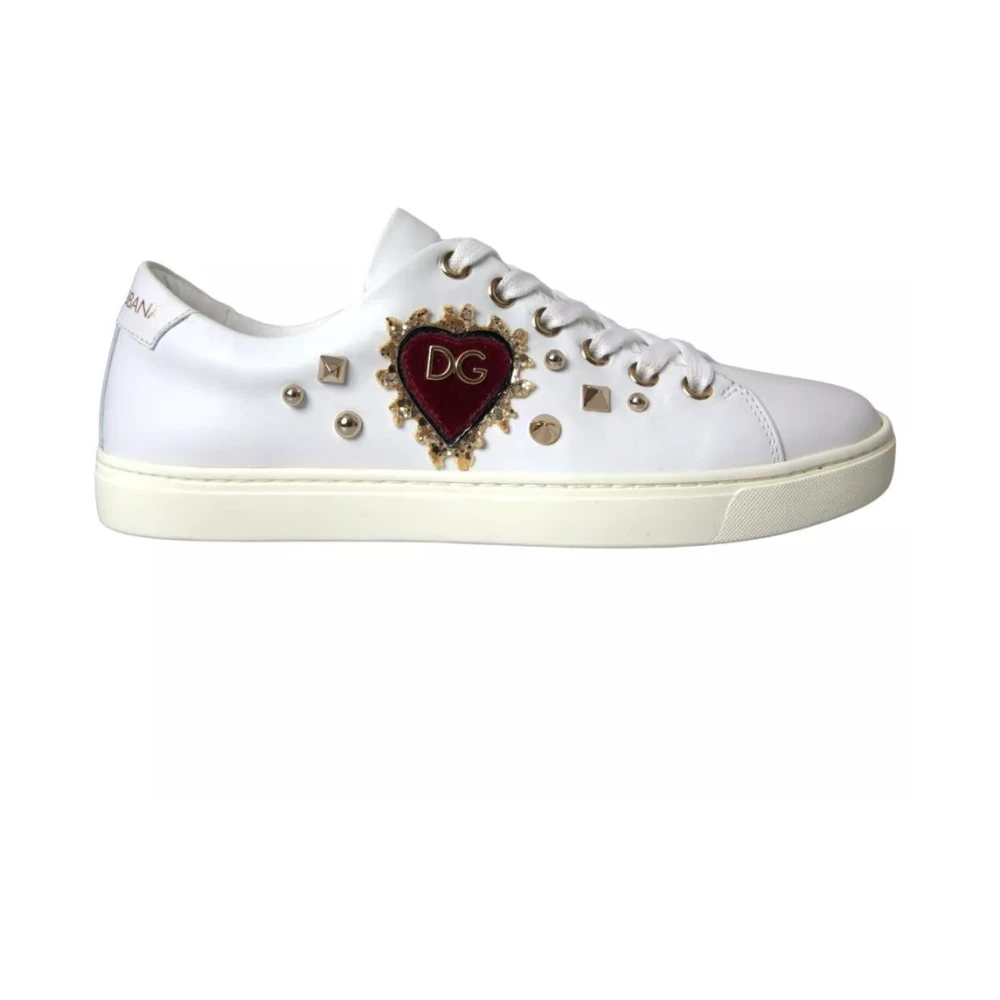 Dolce & Gabbana Women's White Portofino Sacred Heart Trainers Shoes - Sneakers - 6 Uk - Shoes